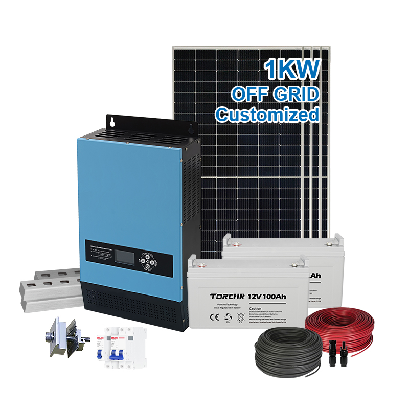 1000 W 24 V komplettes MPPT-Off-Grid-Solar-Kit