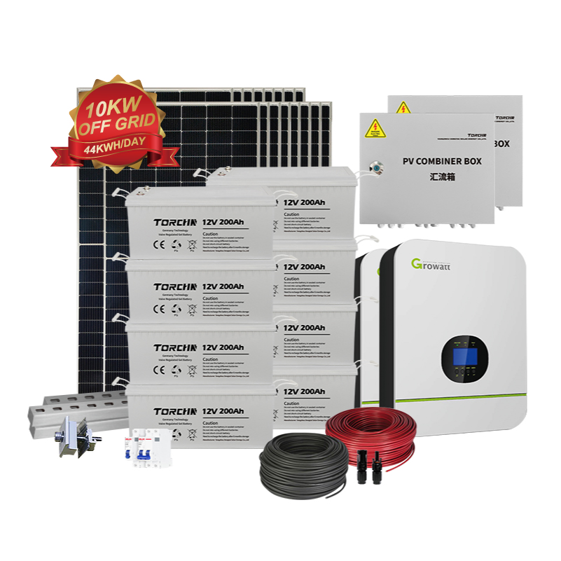 Korkean hyötysuhteen 10 kW:n kodin aurinkojärjestelmä Off Grid -aurinkojärjestelmä