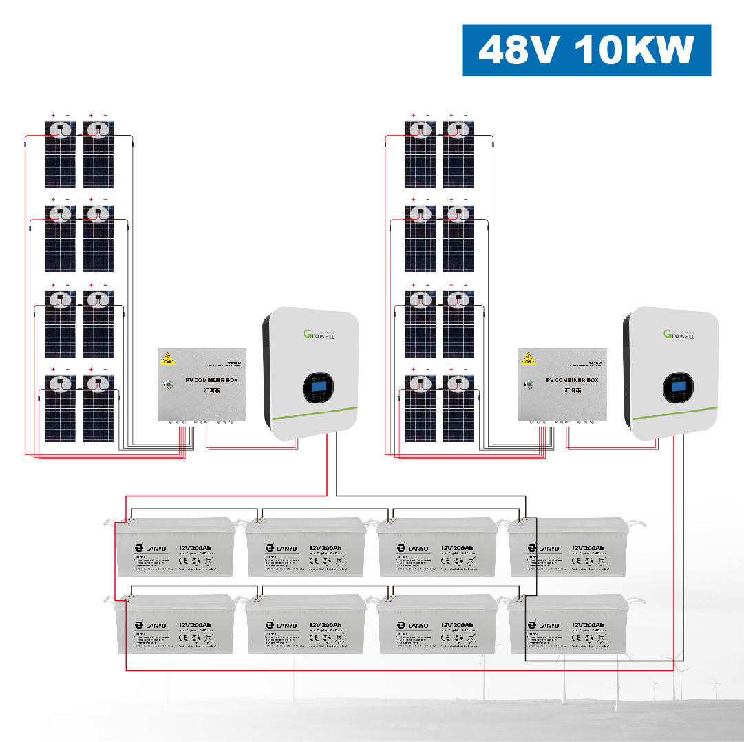 د لوړ موثریت 10KW کور سولر سیسټم آف گرډ سولر سیسټم