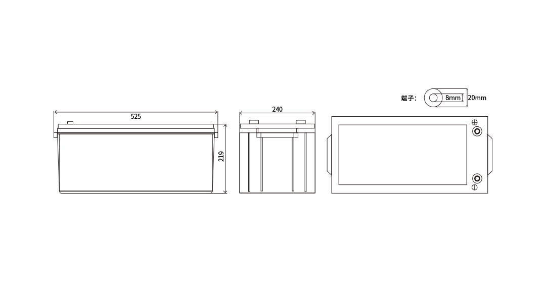 Dimensi Bateri 200Ah 12V