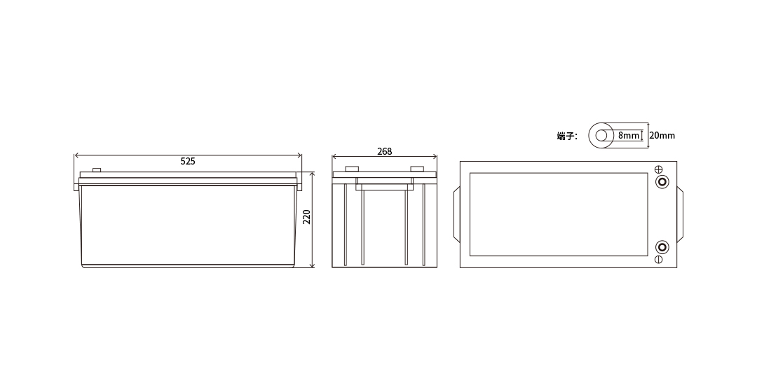 取り付けが簡単な 12V 250Ah 鉛酸 AGM バッテリー (2)